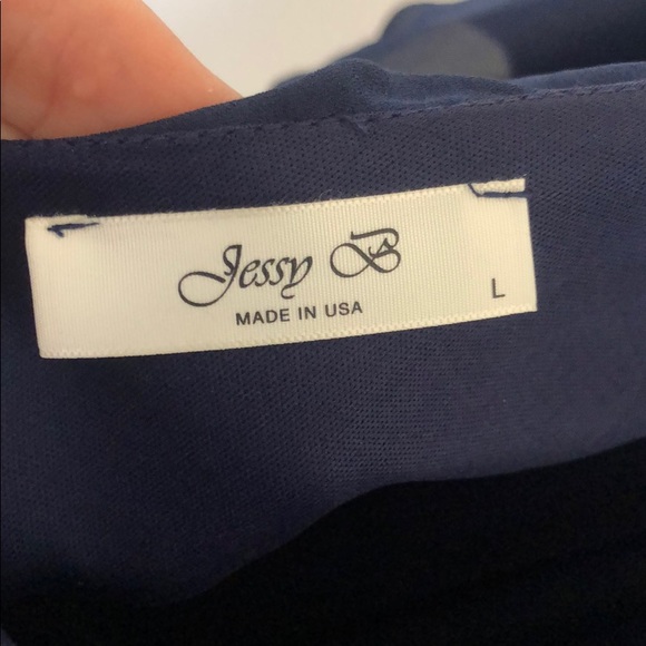 NWOT Romantic Navy Blue Dress, L - Picture 4 of 4